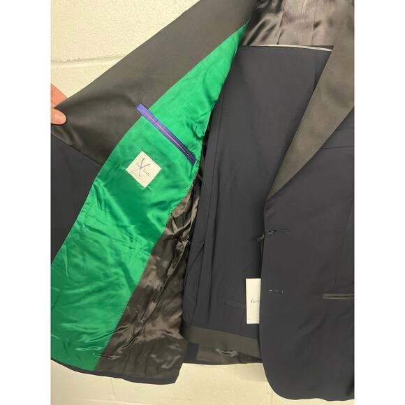 New $1595 Paul smith Sz 38 evening tux soho fit wool blend 2 PC suit navy blue - Picture 7 of 12